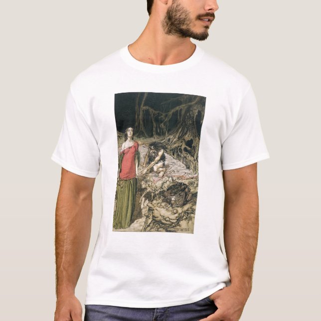 Camiseta Arthur Rackham | a corte de Grimhilde, a traça (Frente)