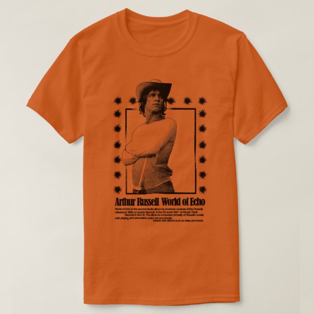 Camiseta Arthur Russell World of Echo (Frente do Design)