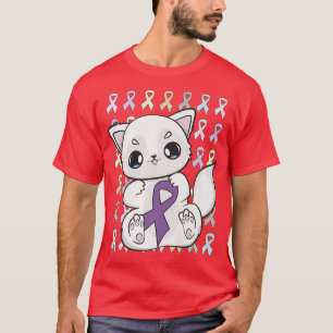 Camiseta Ártico Bonito Com Fita De Lavanda Para Cancer Awa
