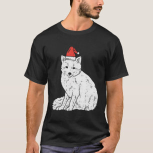 Camiseta Ártico Neve Raposa Santa Hat Natal Xmas Animal Pa