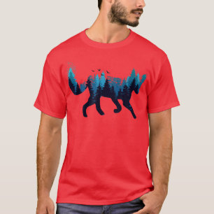 Camiseta Ártico Para Paisagem Animal Árvores Noturnas Ártic