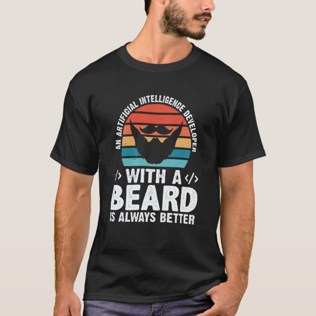 Camiseta Artificial Intelligence Developer With A Beard (Frente)