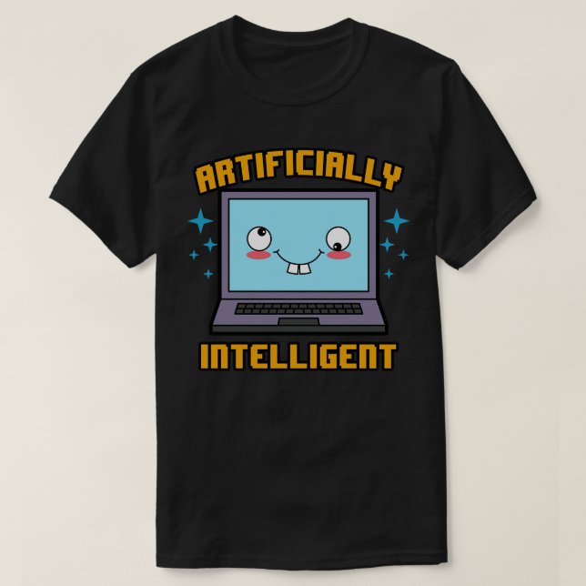 Camiseta Artificialmente Inteligente Meme de Computador AI  (Frente do Design)
