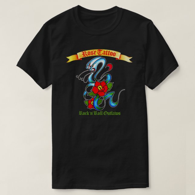 Camiseta Artigo 03.º Tatuagem "rock and roll outlaw" Essenc (Frente do Design)