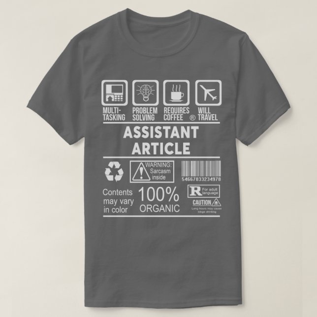 CAMISETA ARTIGO DE ASSISTENTE NICE DESIGN 2017 2 (Frente do Design)