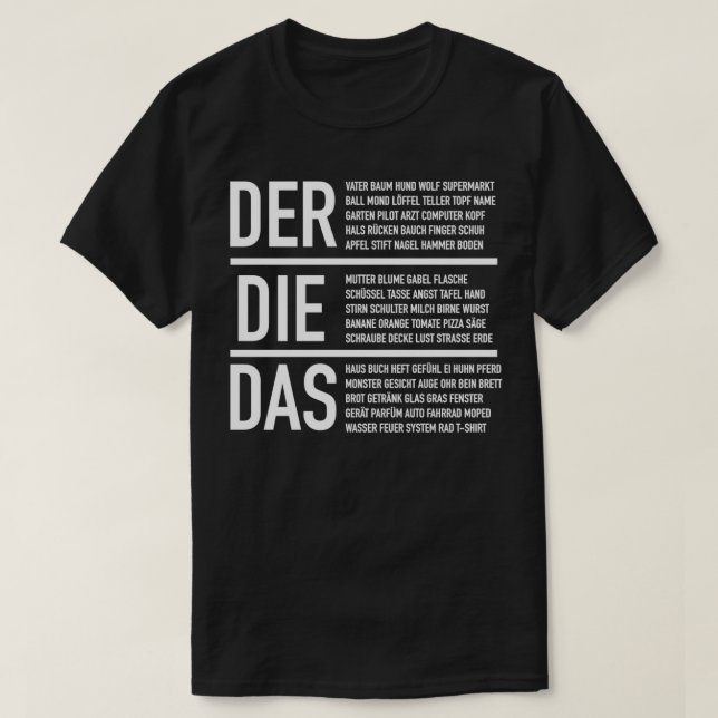 Camiseta Artigos Alemães em Língua Alemã (Frente do Design)