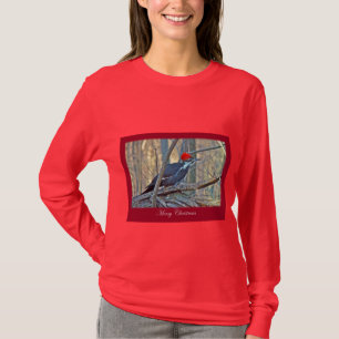Camiseta Artigos do Feliz Natal do pica-pau de Pileated