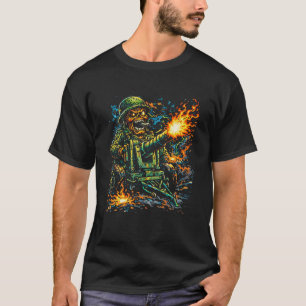 Camiseta Artilharia Caótica – Ilustração Militar de Arte Ur
