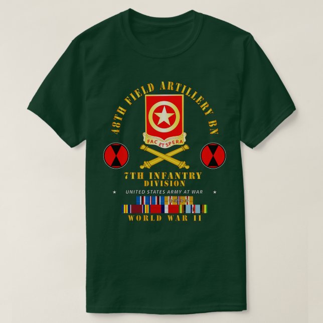 Camiseta Artilharia de campo Bn 7 Inf Div WII w ARR EXP (Frente do Design)