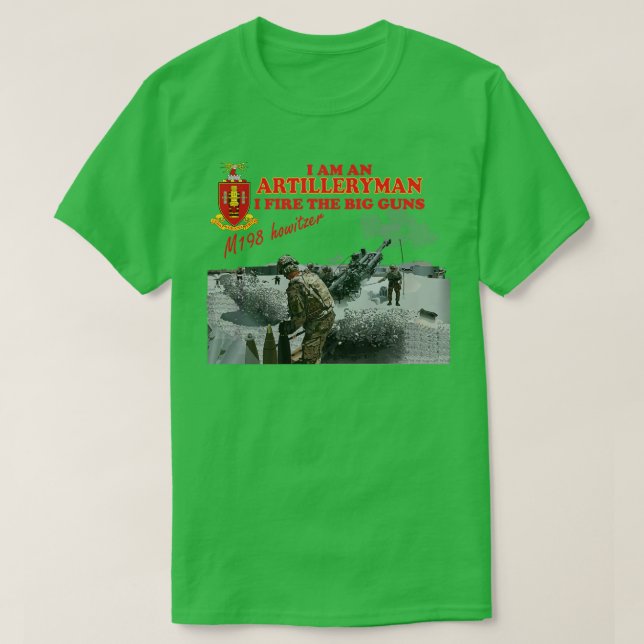 Camiseta Artilharia M198 Howitzer Eu sou um Artilerista I F (Frente do Design)