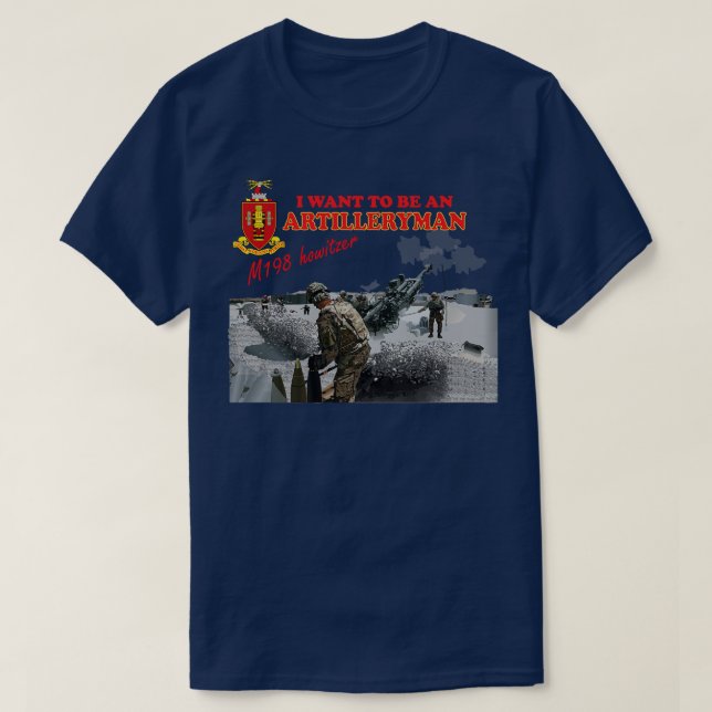 Camiseta Artilharia M198 Howitzer Quero ser artilerista (Frente do Design)