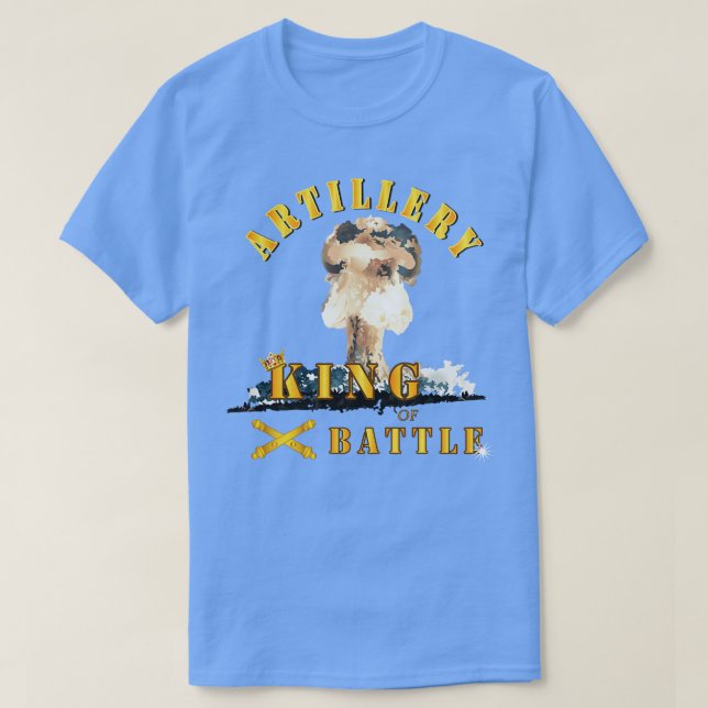 Camiseta Artilharia Rei da Batalha com Explosão Atômica (Frente do Design)