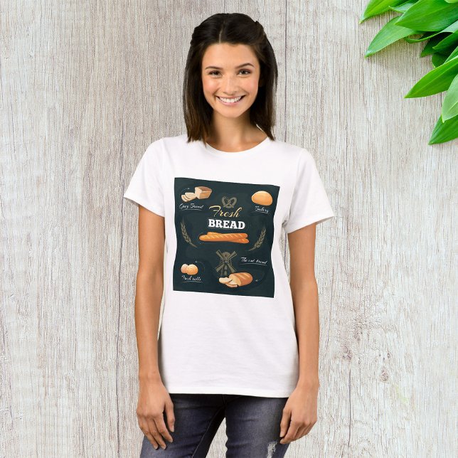Camiseta Artisan Bread Bakery Loaf Rolls Baguette (Criador carregado)