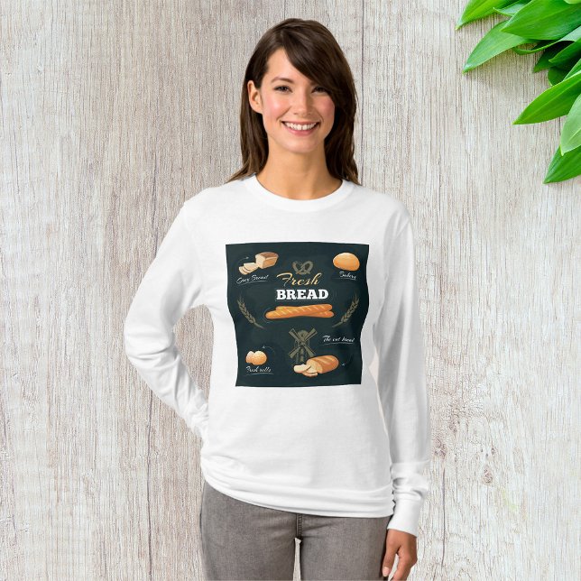 Camiseta Artisan Bread Bakery Loaf Rolls Baguette (Criador carregado)