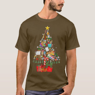 Camiseta Artist Christmas Lights Tree Decoration Painter Xm