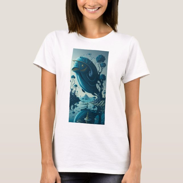 Camiseta artist style tree fish (Frente)