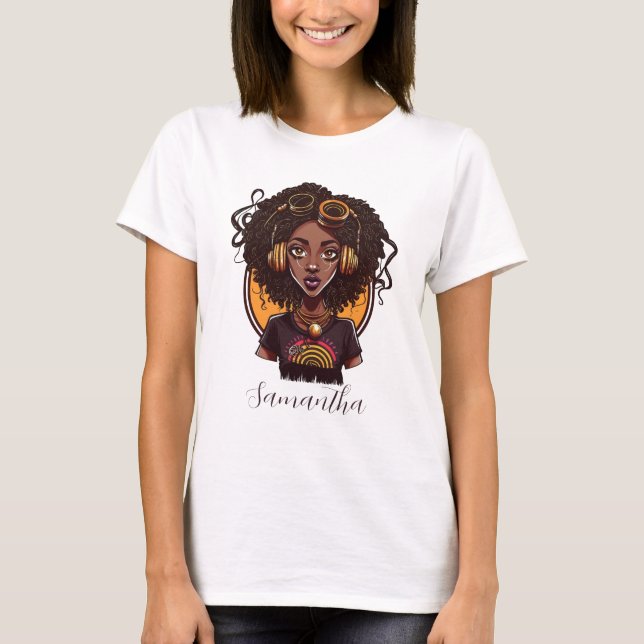 Camiseta Artista Afro Mulher (Frente)