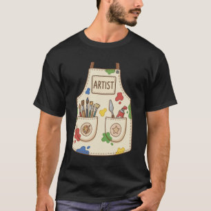 Camiseta Artista Avental Engraçado Fofo Pintor Arte Fantasi