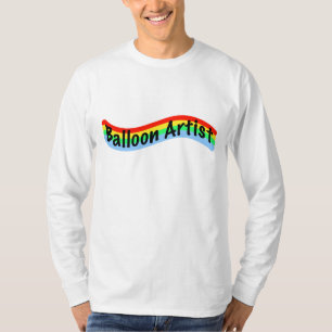 Camiseta Artista Balão: Design de onda em cores brilhantes