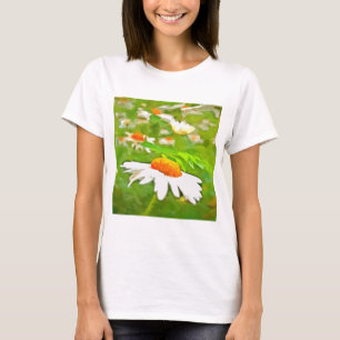 Camiseta Artista Brilhante Colorido Daisie White Garden Dai