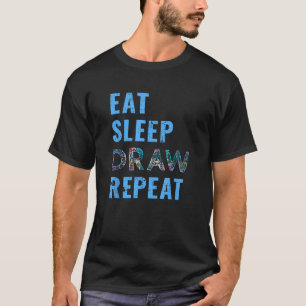 Camiseta Artista Comer Dormir Desenhar Repetir Arte Desenho