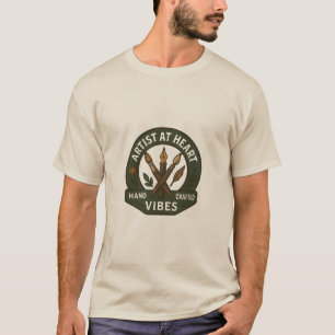 Camiseta Artista da Camisa-T-Crachá artesanal