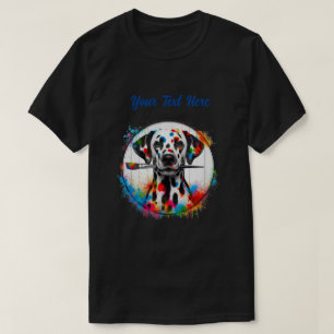 Camiseta Artista Dalmata Color Splash - Escolha o Seu Texto