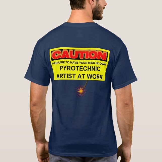 CAMISETA ARTISTA DE CAUÇÃO DE PIROTECNIA NO TRABALHO (Verso)