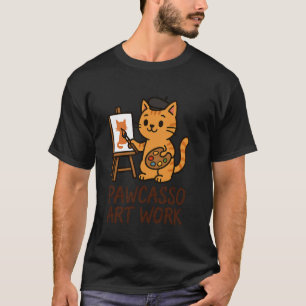 Camiseta Artista de Gato Engraçado Desenhista Pintor Profes