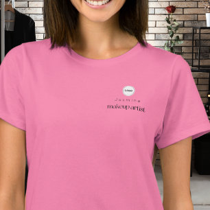 Camiseta Artista de Maquiagem Nome do Funcionário Seu Logot