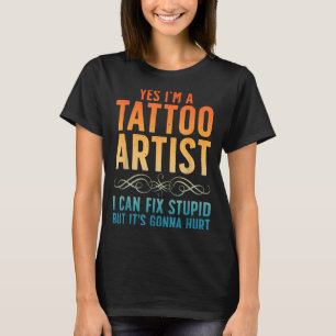 Camiseta Artista de Tatuagem Engraçado Arte Para Homens Mul