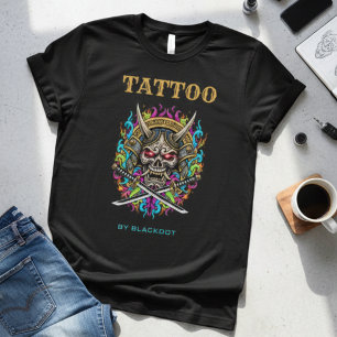 Camiseta Artista de Tatuagem Estúdio de Tatuagem Caveira Sa