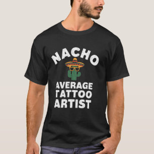 Camiseta Artista de Tatuagem Nacho Média Tatuagem de Cacto