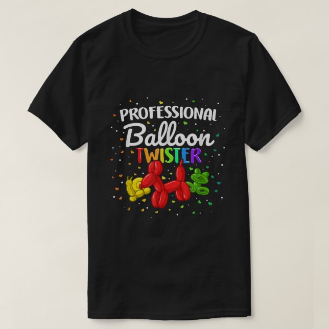 Camiseta Artista de Torção Animal do Balão Profissional Twi (Frente do Design)