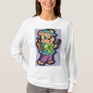 Camiseta Artista de Ursinho de Pelúcia com Boina e Pincéis