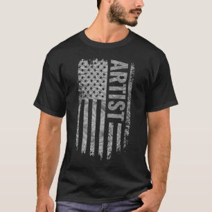 Camiseta Artista design de bandeira dos EUA desgastada