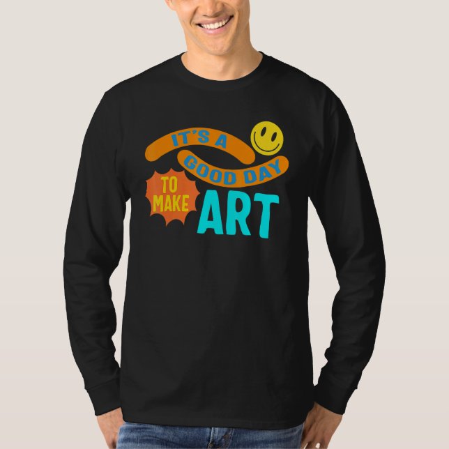 Camiseta Artista É Um Bom Dia Para Fazer Instrução De Pintu (Frente)