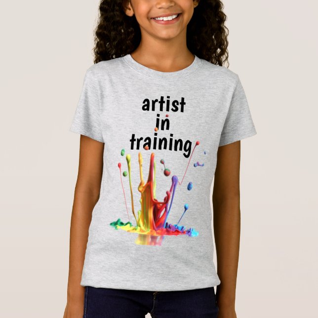 Camiseta Artista em treinamento, com T-Shirt pintado com pa (Frente)