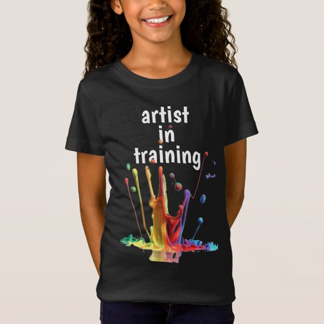 Camiseta Artista em treinamento, com T-Shirt pintado com pa (Frente)