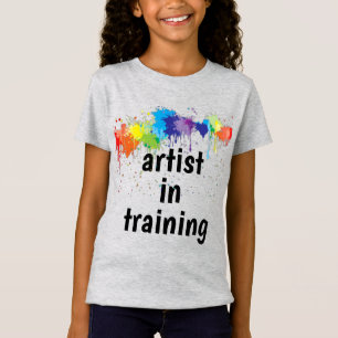 Camiseta Artista em treinamento, com tinta com padrão