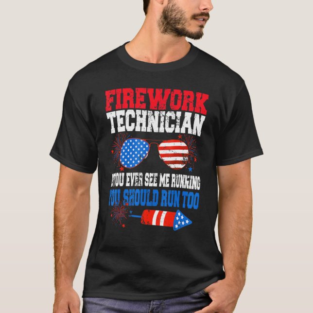 Camiseta Artista Fireworks American Independence Day Jul (Frente)