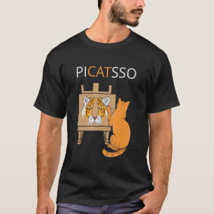 Camiseta Artista Gato Picatsso Kitten Tintas a Aquarela