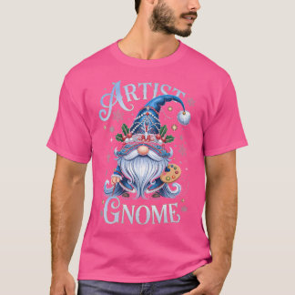 Camiseta Artista Gnomo Natal Festivo Criativo Mágico