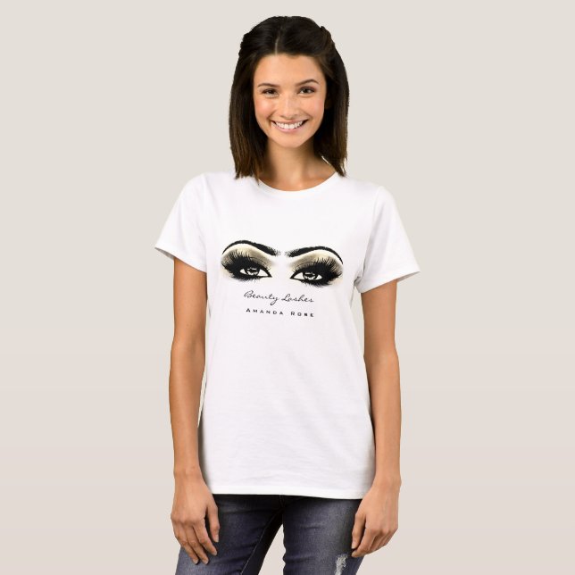 Camiseta Artista Makeup Beauty Lash Studio Sepia Eyes (Frente Completa)