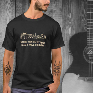 Camiseta Artista Musical Black and Tan Guitar T-Shirt