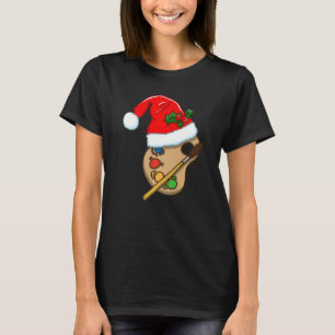 Camiseta Artista pintando Xmas Paleta de Cores Santa Hat