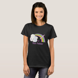 Camiseta Artista Pintor de Rosto com Arco-íris Fofo e Pince