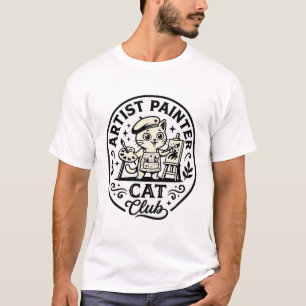 Camiseta Artista Pintor Gato Gato Engraçado Gráfico - Dor d