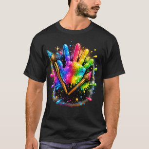 Camiseta Artista Pintor Pintura Colorida