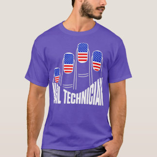 Camiseta Artista técnico do Nail Technician Flag do Unhas N